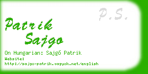 patrik sajgo business card
