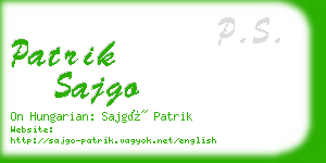 patrik sajgo business card